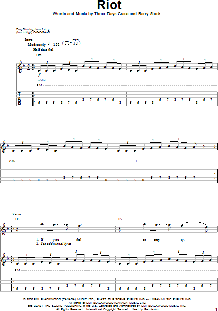 Riot Guitar Tab Play Along Zzounds
