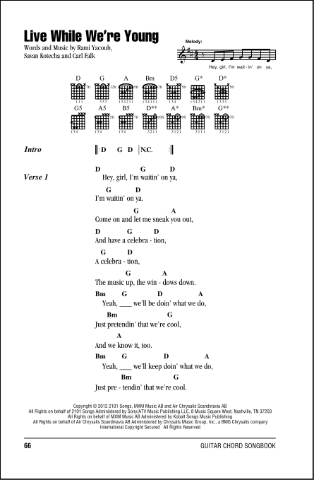 one direction history guitar chords