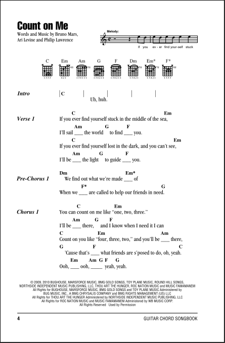 Count On Me Guitar Chords Lyrics Zzounds