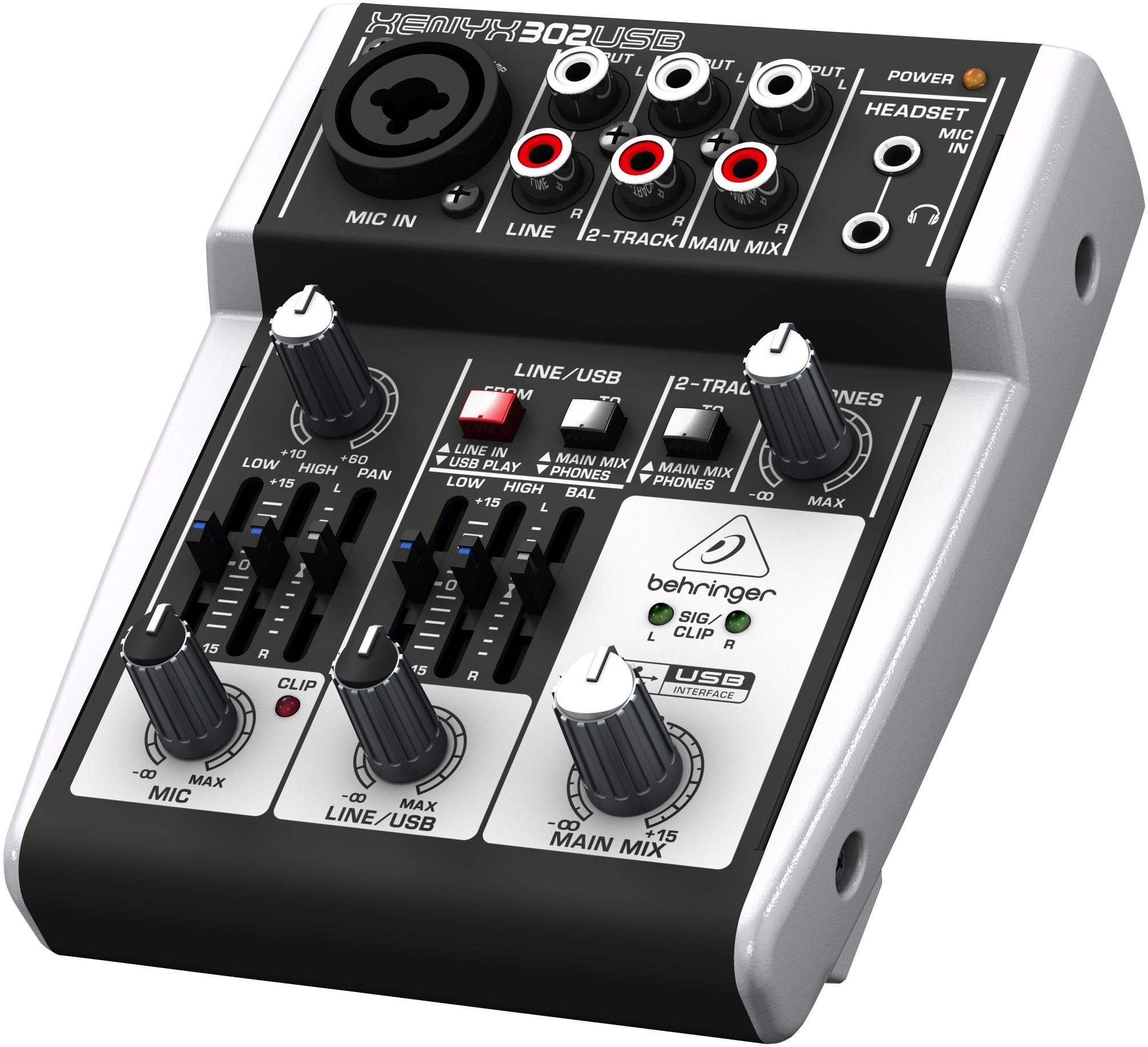 behringer xenyx q502usb 5-input 2-bus mixer & usb/audio interface