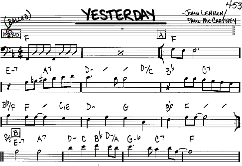 Yesterday Real Book Melody Chords Zzounds