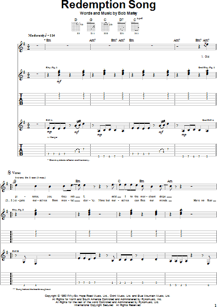 Redemption Song Guitar Tab Zzounds