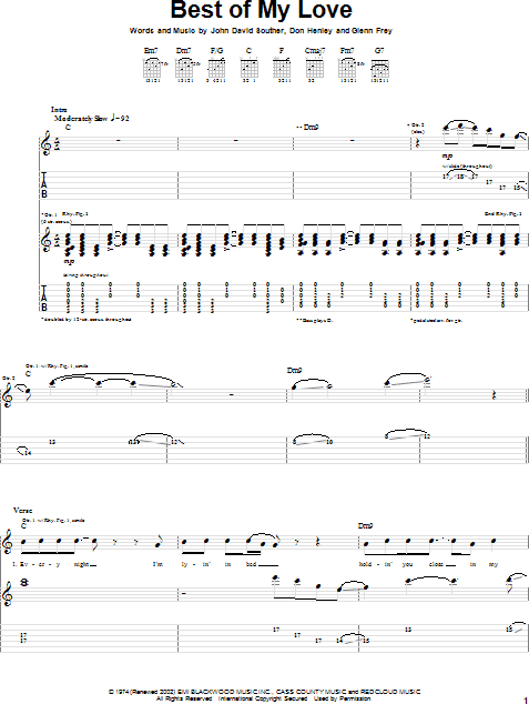 Best Of My Love Guitar Tab Zzounds