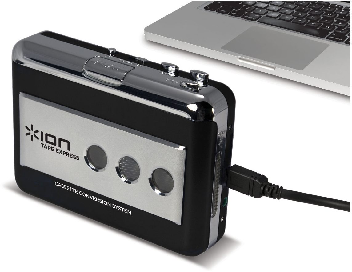 ION Tape Express Plus Cassette Player and Tape-to-Digital Converter with USB & 1/8 Out 