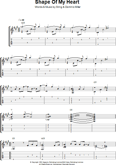 Shape Of My Heart Guitar Tab Zzounds