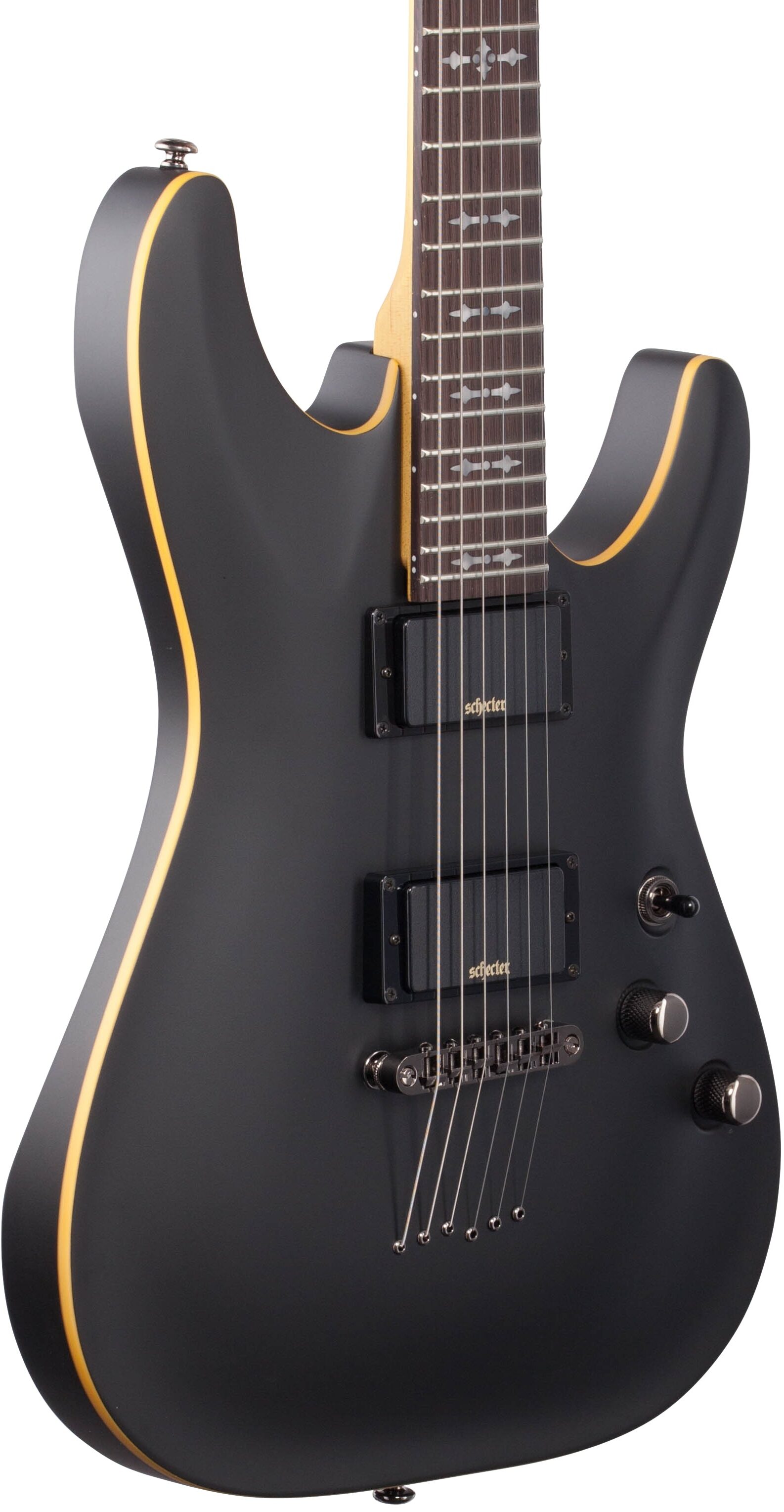 schecter demon 6 fr aged black satin