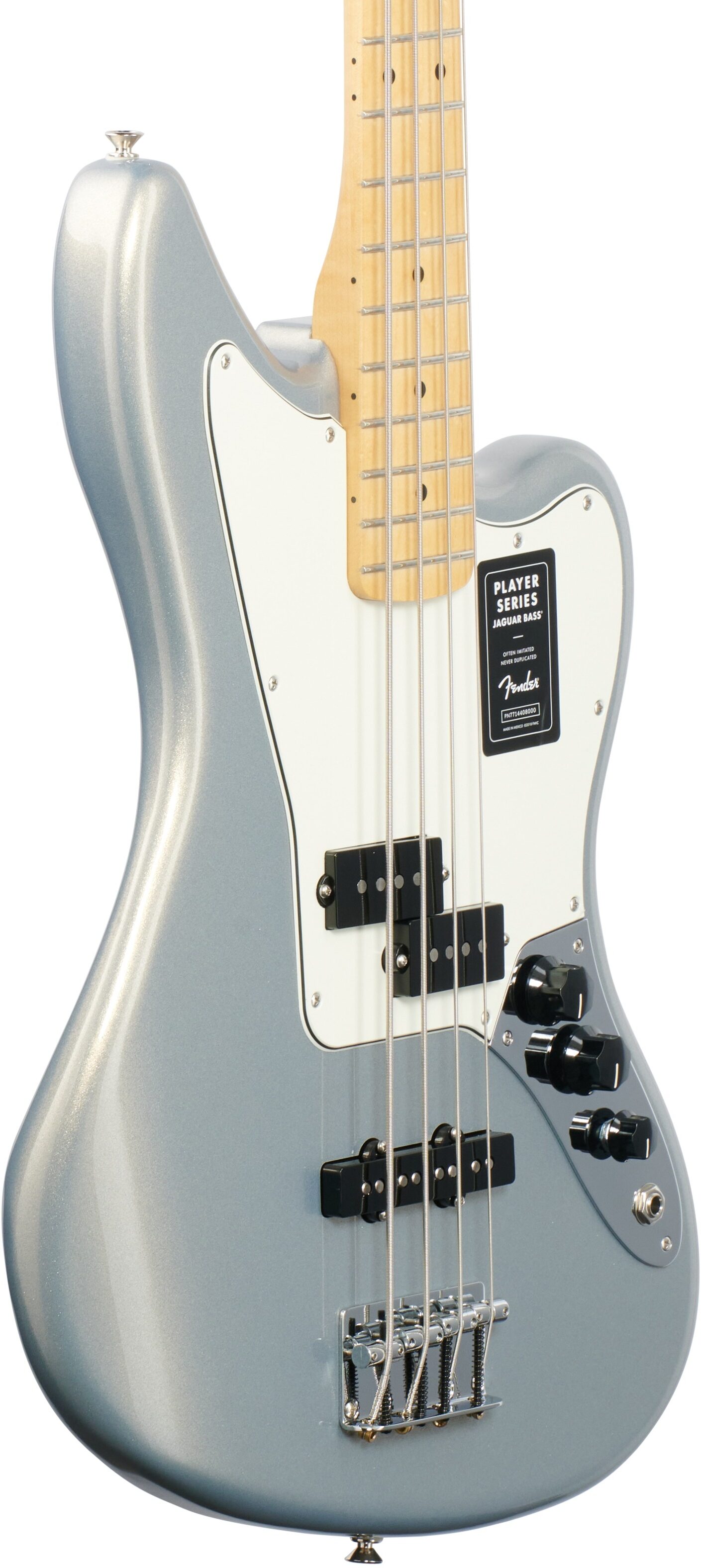 fender player jaguar bass silver