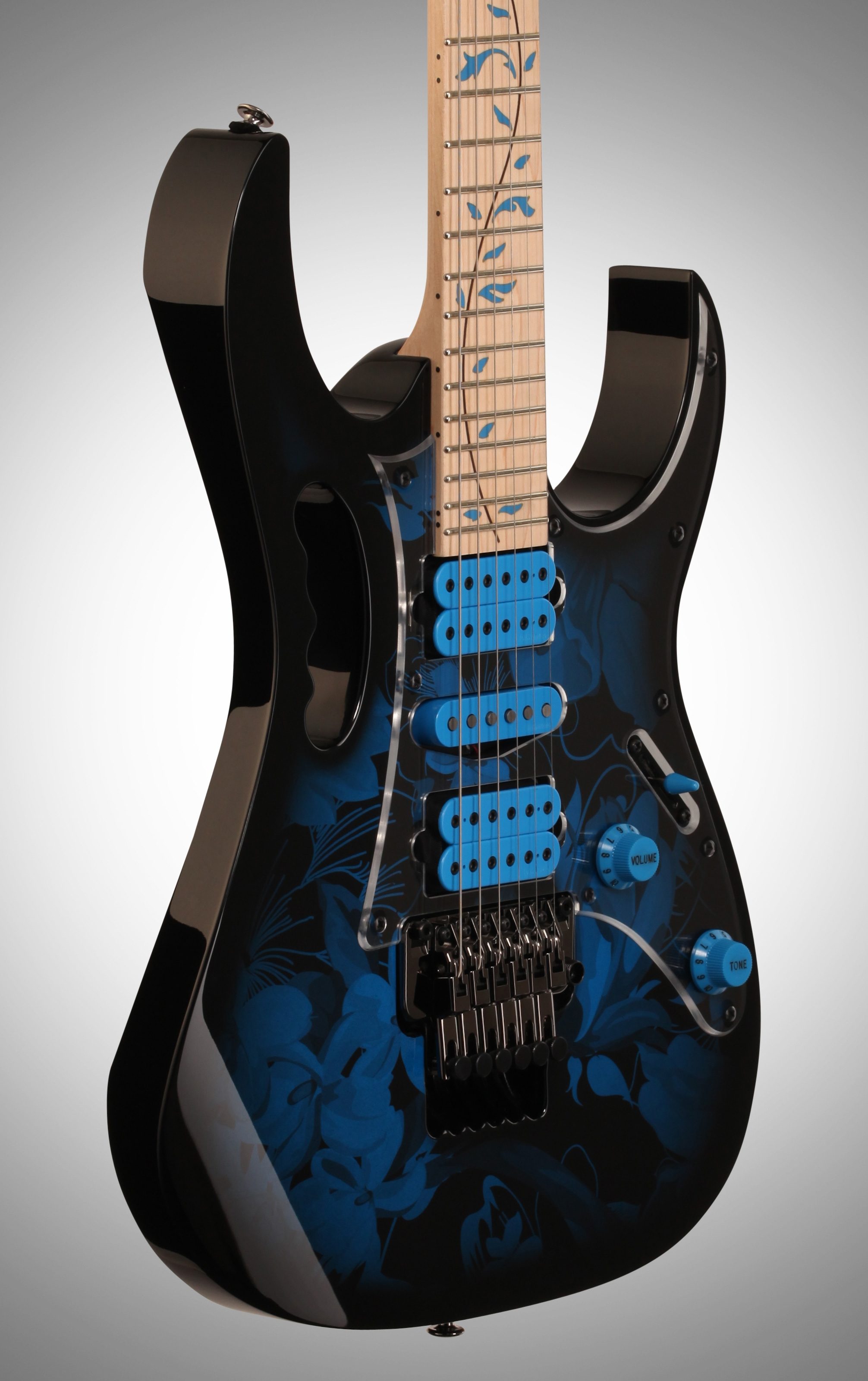 Ibanez JEM77P Electric Guitar (with Case), Blue Floral Pattern ...