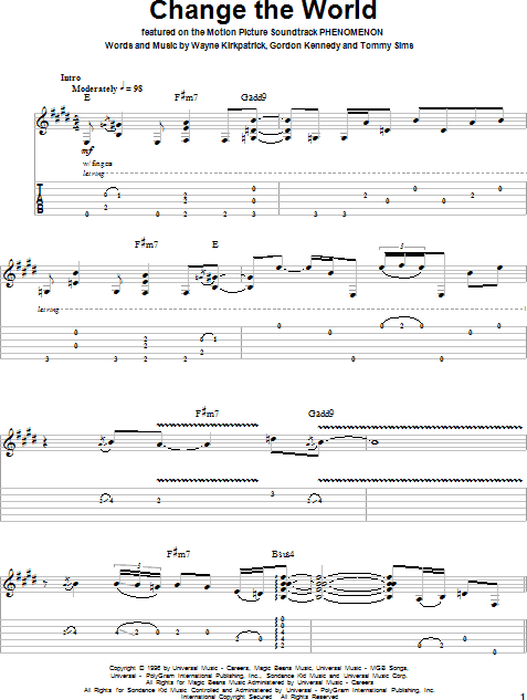 Change The World Guitar Tab Play Along Zzounds