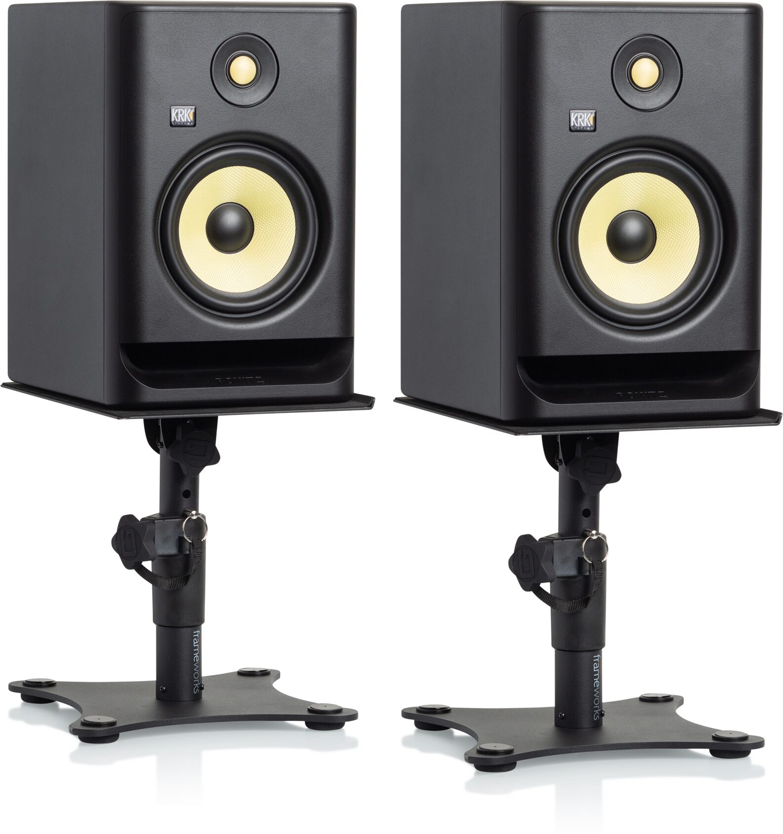 studio monitors with stands