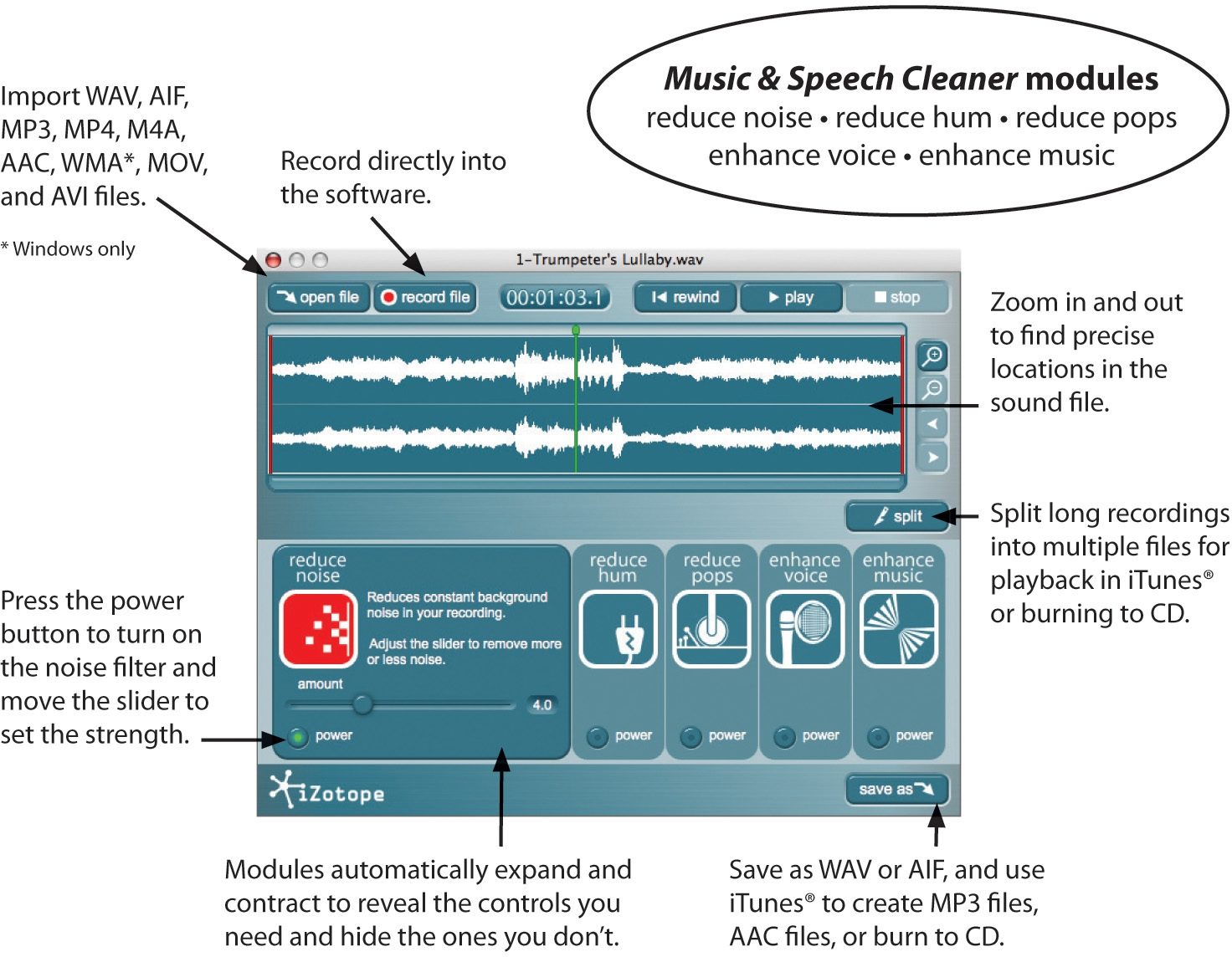 what is izotope music and speech cleaner