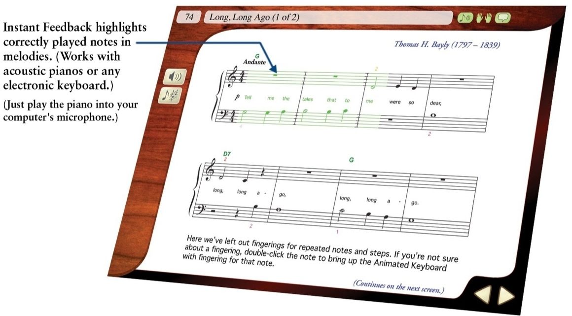 Emedia piano and keyboard method