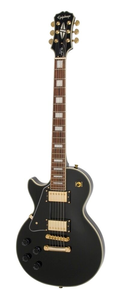 epiphone les paul custom pro left handed electric guitar ebony