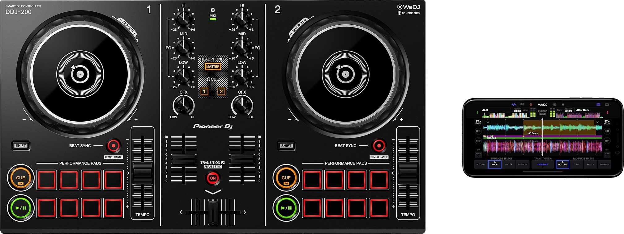 Pioneer DDJ-200 DJ Midi Controller Mischpult Player 