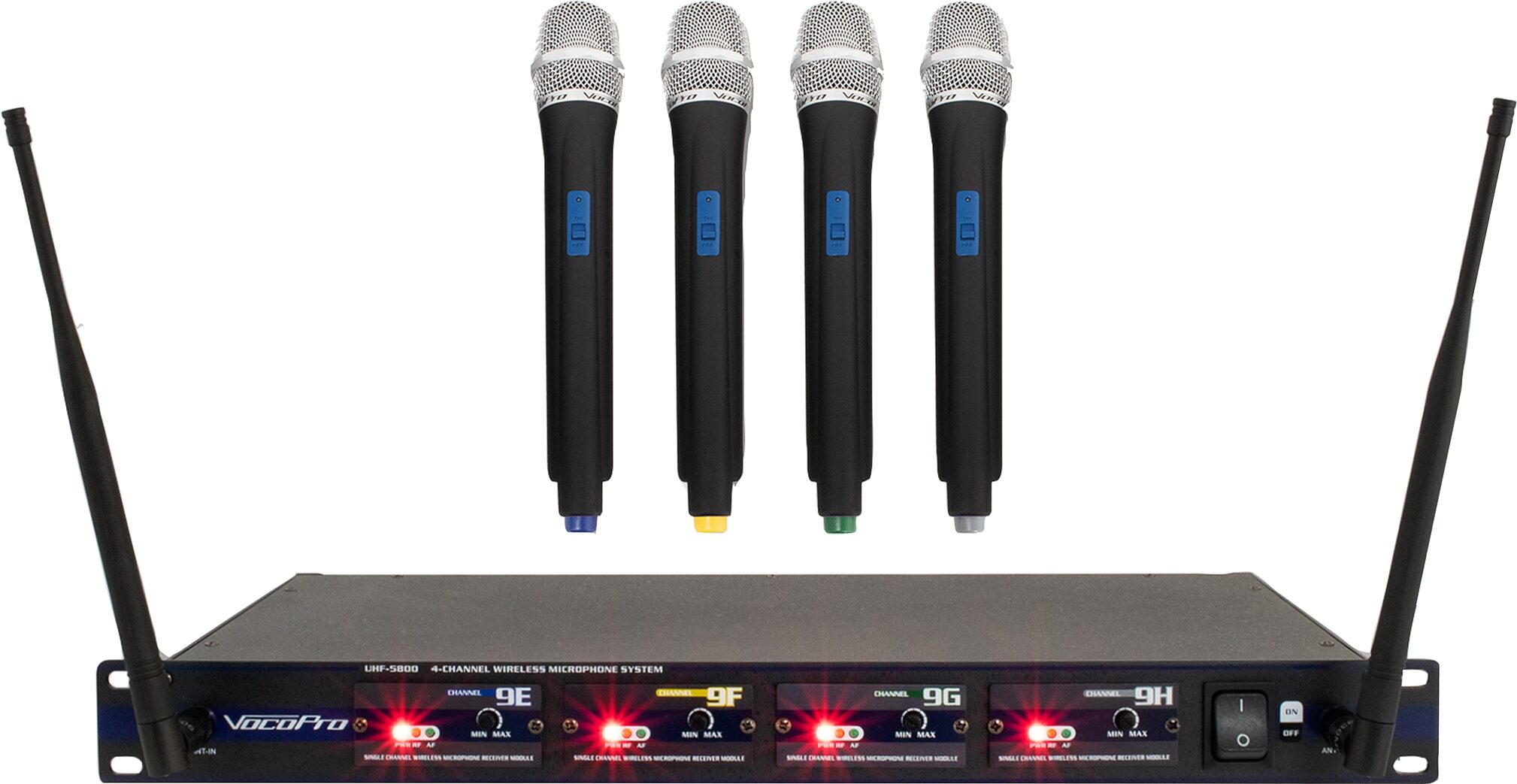 VocoPro UHF 5800 4 Channel Handheld Wireless Microphone System phenyx-pro-wireless-microphone-system-4-channel-uhf-wireless-mic