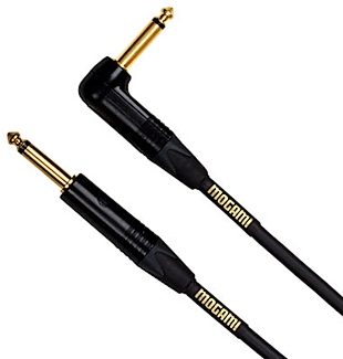Mogami Gold Guitar/Instrument Cable (Straight to Right Angle End)