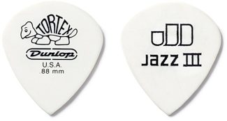 Dunlop Tortex White Jazz III Guitar Picks (12-Pack)
