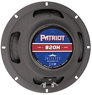 Eminence 820H Patriot Guitar Speaker (20 Watts, 8")