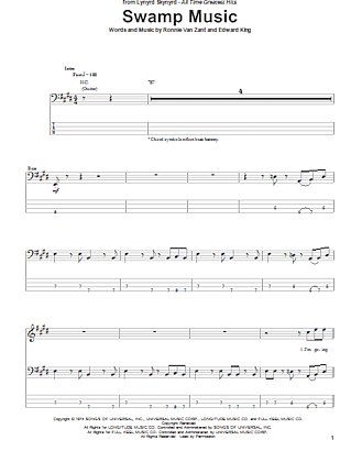 swamp song bass tab swamp song bass tab