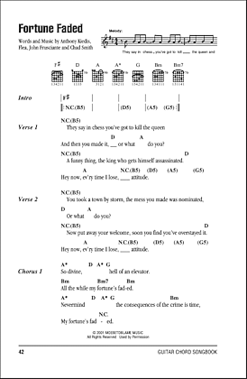Fortune Faded - Guitar Chords/Lyrics | zZounds