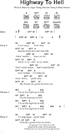 Highway To Hell - Guitar Chords/Lyrics | zZounds