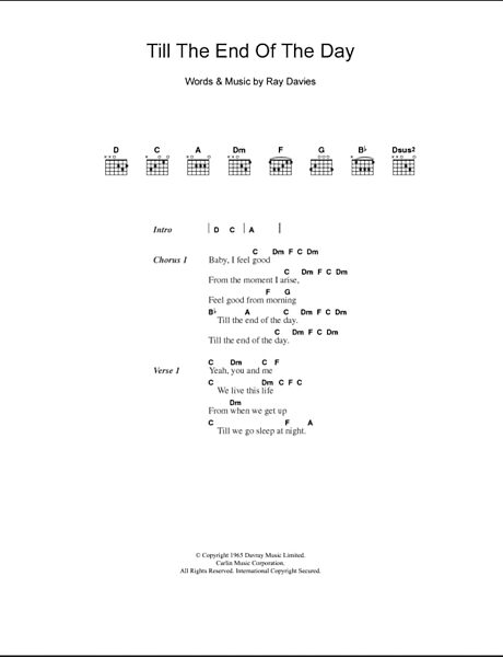 Till The End Of The Day Guitar Chords Lyrics Zzounds