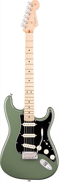 Fender American Pro Stratocaster Electric Guitar, Maple Fingerboard (with Case), Antique Olive