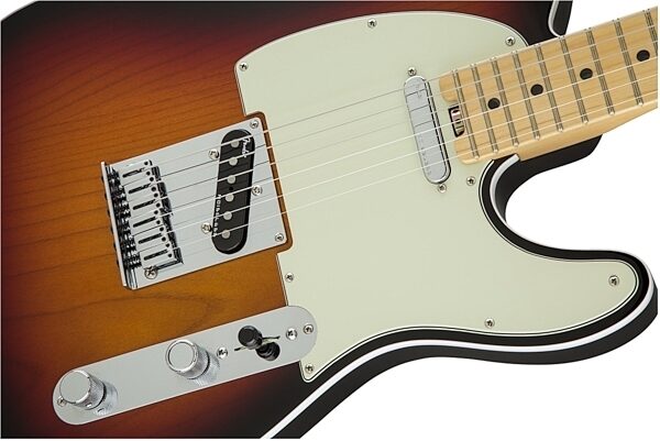 Fender American Elite Telecaster Electric Guitar (Maple, with Case), 3-Color Sunburst Front Body