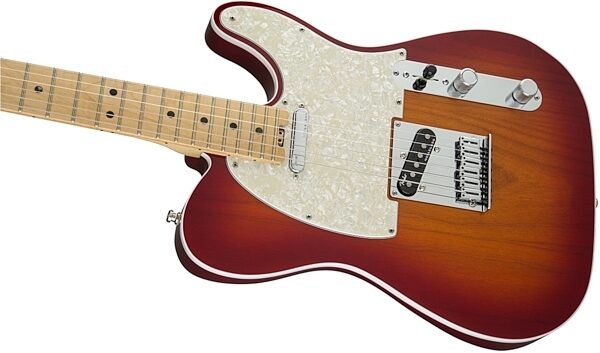 Fender American Elite Telecaster Electric Guitar (Maple, with Case), Aged Cherry Burst Body Left