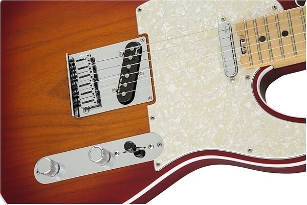 Fender American Elite Telecaster Electric Guitar (Maple, with Case), Aged Cherry Burst Front Body