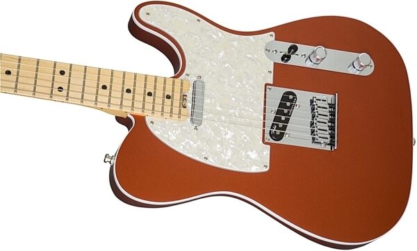 Fender American Elite Telecaster Electric Guitar (Maple, with Case), Autumn Blaze Metallic Body Left