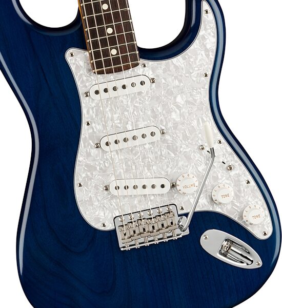 Fender Cory Wong Stratocaster Electric Guitar, Rosewood Fingerboard (with Case), Sapphire Blue Transparent, Action Position Back