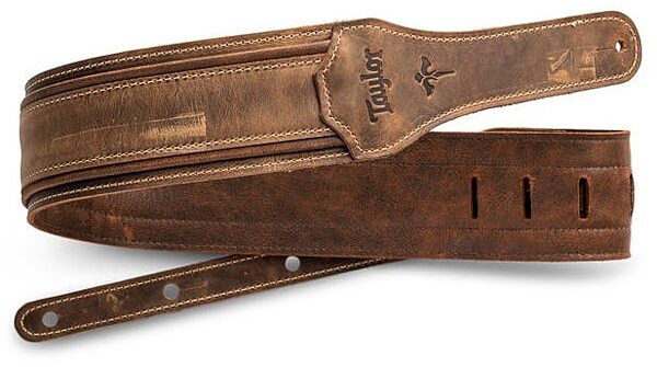 Taylor Wings 3" Distressed Leather Guitar Strap, New, Main--TW-Straps-4110-30