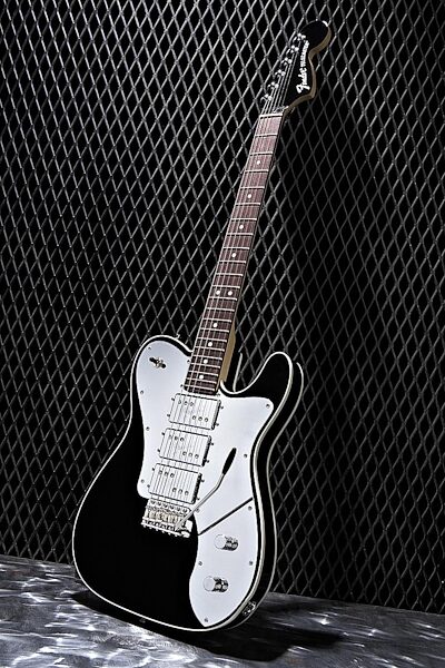 Fender J5 Triple Tele Deluxe Electric Guitar (with Gig Bag), Black - Glamour View