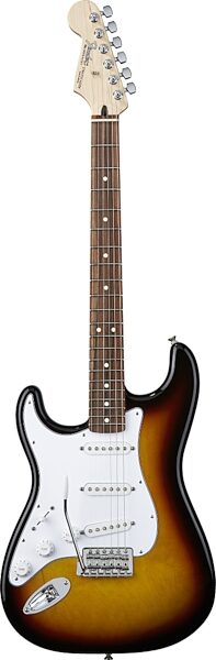 Fender Standard Stratocaster Left-Handed Electric Guitar (Rosewood, with Gig Bag), Brown Sunburst