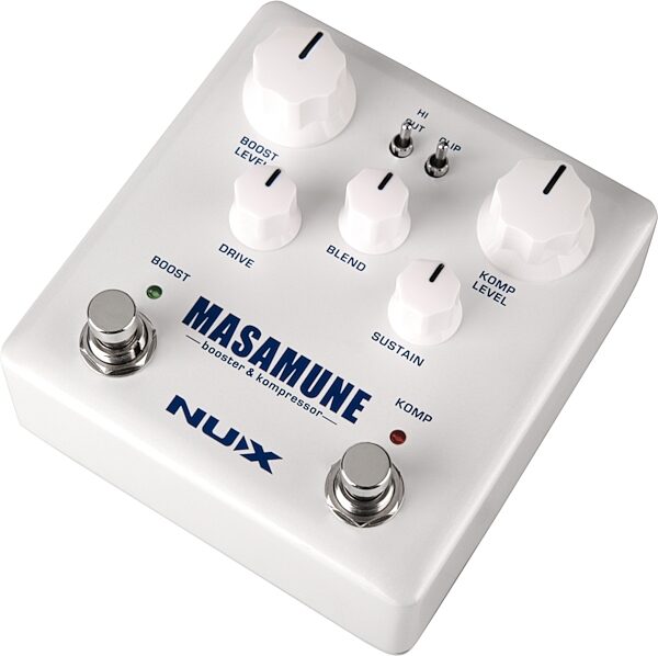 NUX Masamune 2-in-1 Compressor and Boost Pedal, New, Angled Front
