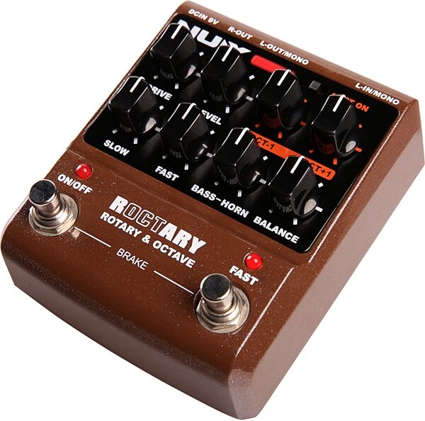 NUX Roctary Octave and Rotary Pedal, Angled Front