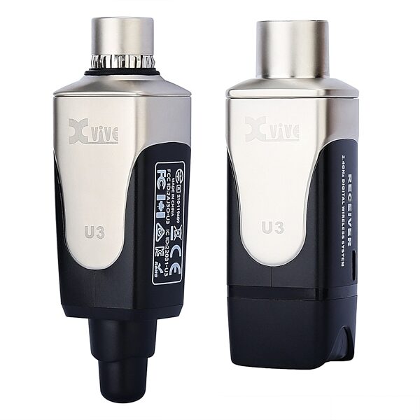 Xvive U3 Digital Plug-On Wireless System for XLR Dynamic Microphones, Black, Rear