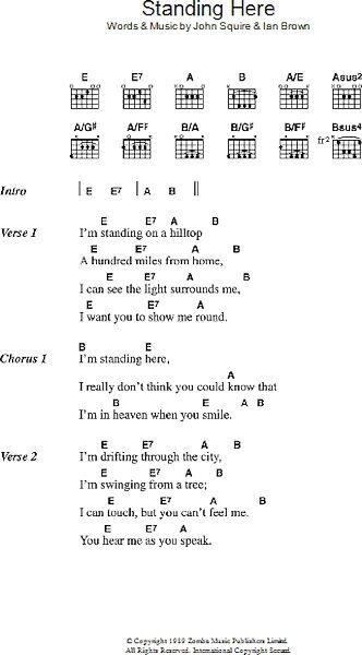 Standing Here - Guitar Chords/Lyrics | zZounds