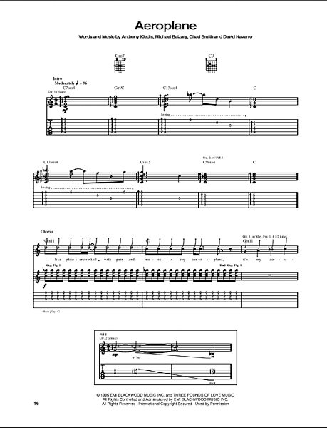 Aeroplane - Guitar TAB | zZounds