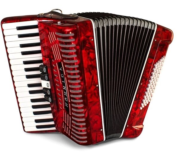 Hohner 1305-RED 72 Bass Piano Accordion, Pearl Red, Scratch and Dent, Main