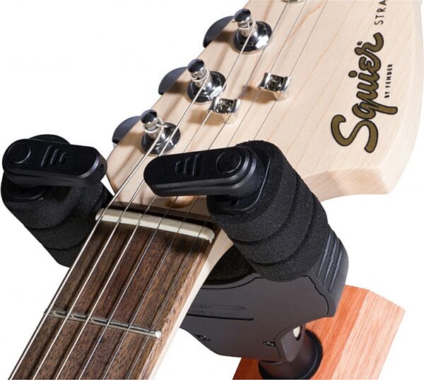 On-Stage GS8730 Wood Locking Guitar Hanger, Black, Action Position Back