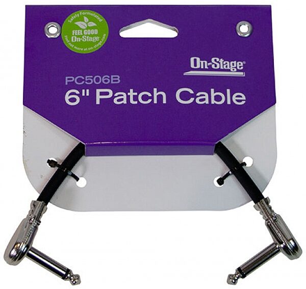 On-Stage Pancake Guitar Patch Cable, 6&quot;, Boxshot Front