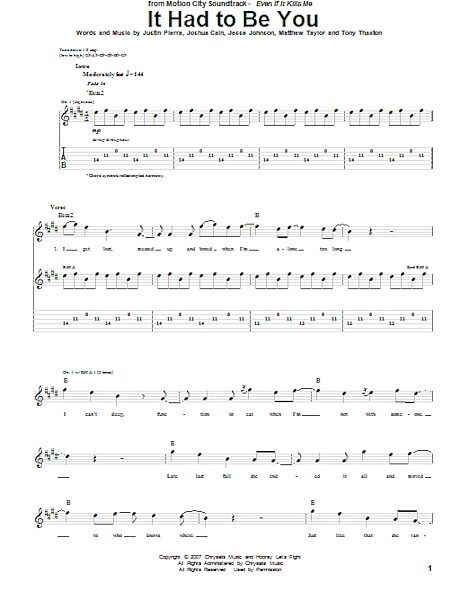 It Had To Be You - Guitar TAB, New, Main
