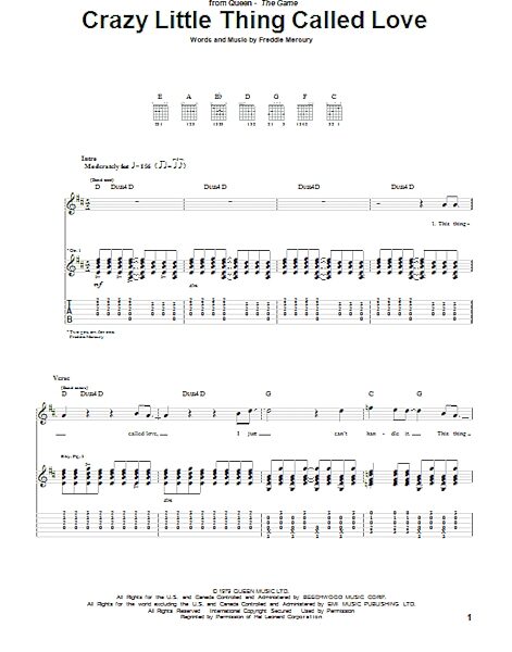crazy little thing called love guitar tab