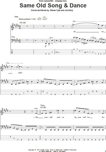 Same Old Song And Dance - Bass Tab, New, Main