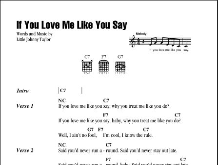 If You Love Me Like You Say Guitar Chords Lyrics Zzounds