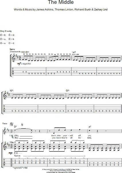 The Middle - Guitar TAB, New, Main