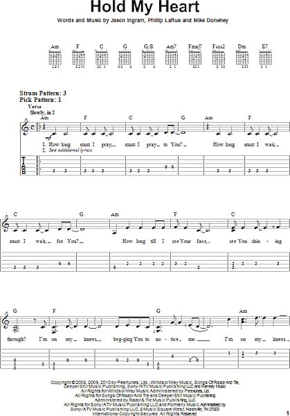 Hold My Heart - Easy Guitar with TAB, New, Main