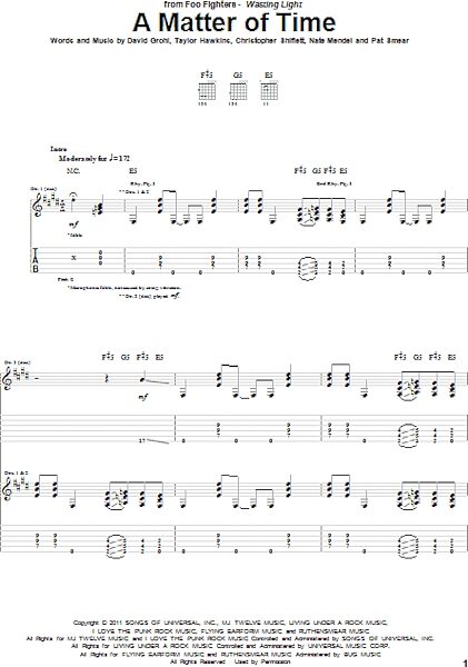 A Matter Of Time - Guitar TAB, New, Main